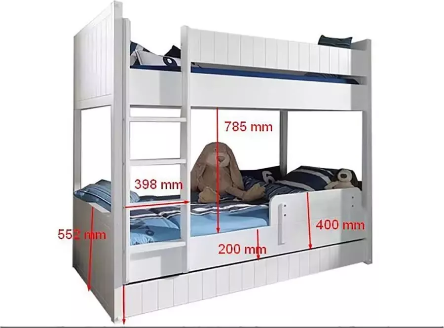 Vipack Stapelbed Robin 90 x 200 cm wit - Foto 2