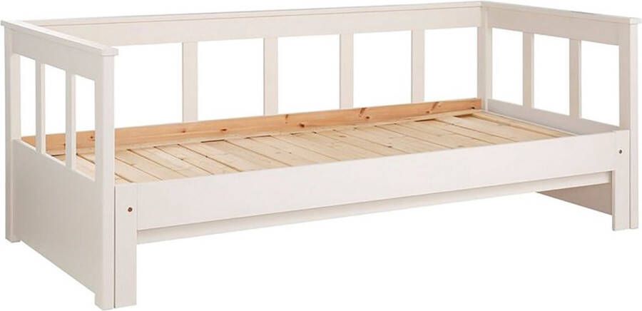 Vipack Bed Pino Hoogslaper met spijlen LF 90x200 cm uittrekbaar tot 180x200 cm