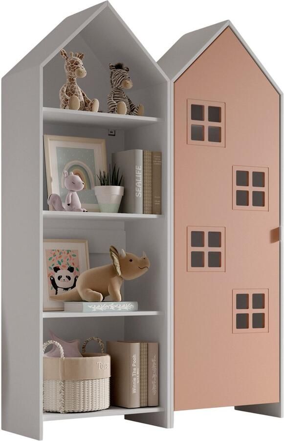 Vipack 2-delige kledingkast Casami Bruges 115x37x172 cm Wit roze