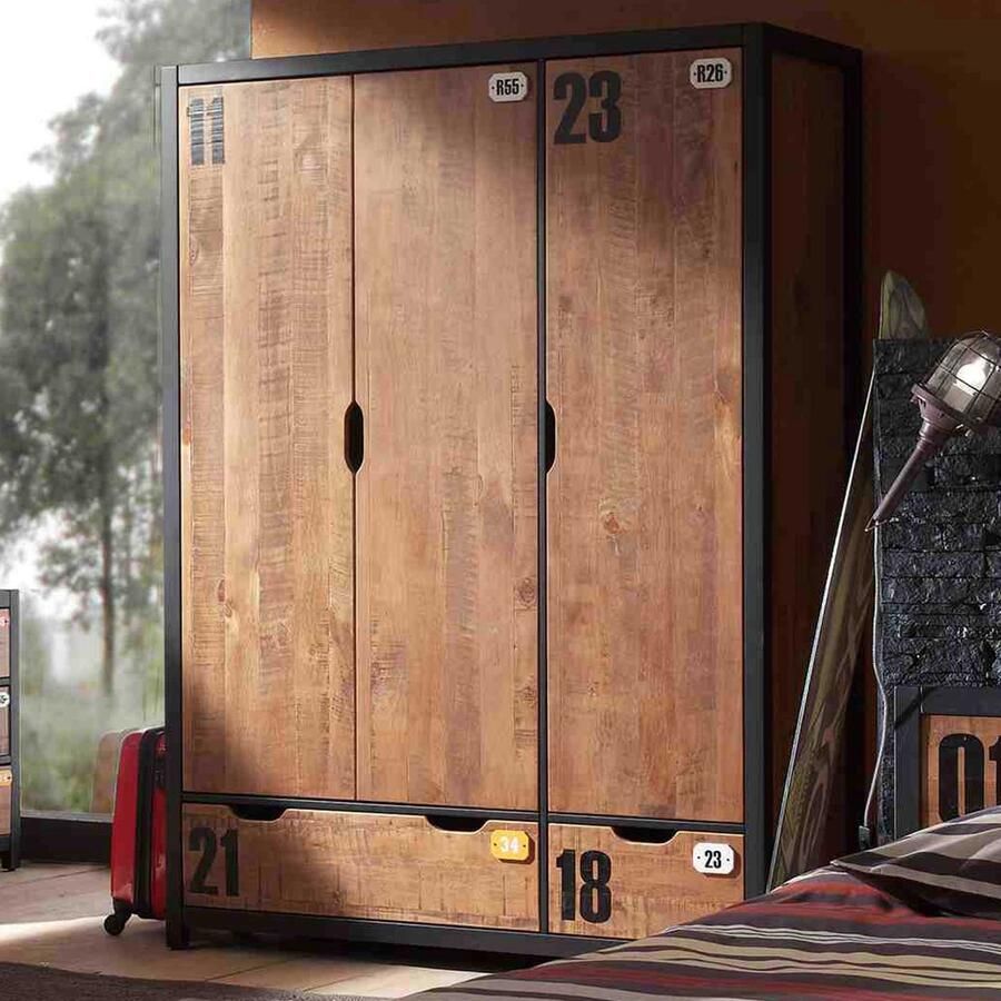 Vipack Baby Nora Deandre Draaideurkast Kast Alex Cijfers Jongen Bruin 147.5 x 55 x 200cm - Foto 2