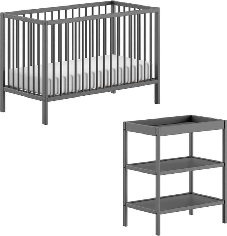 Vipack Babymeubelset Dino is het ideale startpakket voor uw kind van massief beukenhout (2-delig)