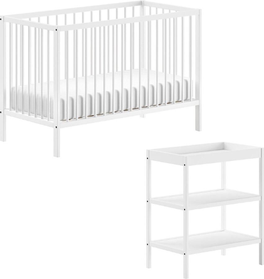 Vipack Babymeubelset Dino is het ideale startpakket voor uw kind van massief beukenhout (2-delig)