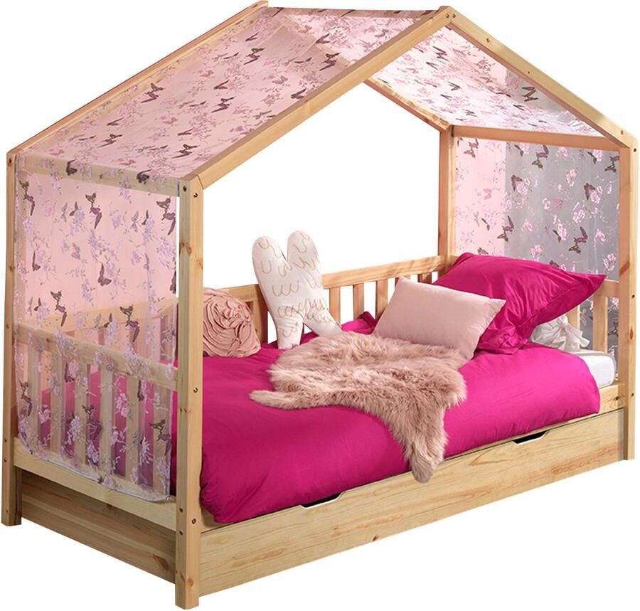 Vipack Baby Nora Elliot Bed Inclusief Bedlade en Zijrand Huisbed Dallas Rolbed Textiel