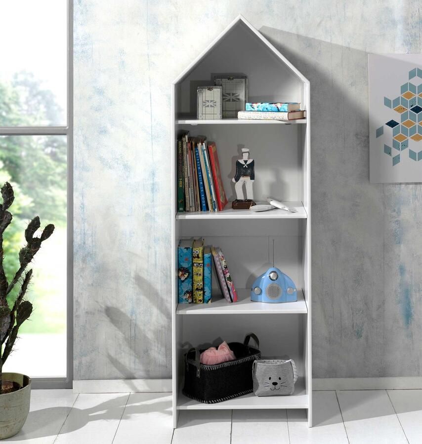 Vipack EMOB Boekenkast Casami huis wit Kinderkasten Wit MDF Kinderkasten Op voorraad