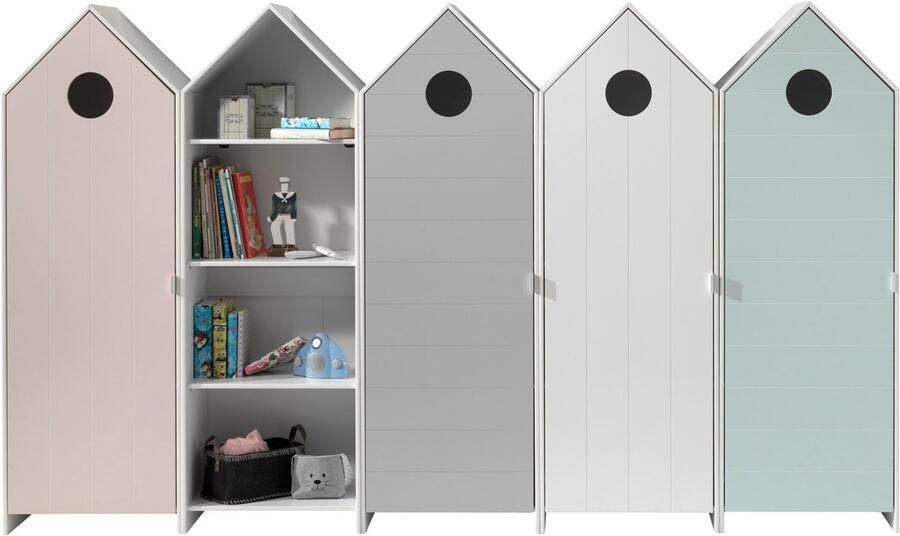 Vipack Kasten combi Casami (3 kleuren) 172.8 x 171.5 x 37 cm wit mint grijs - Foto 8