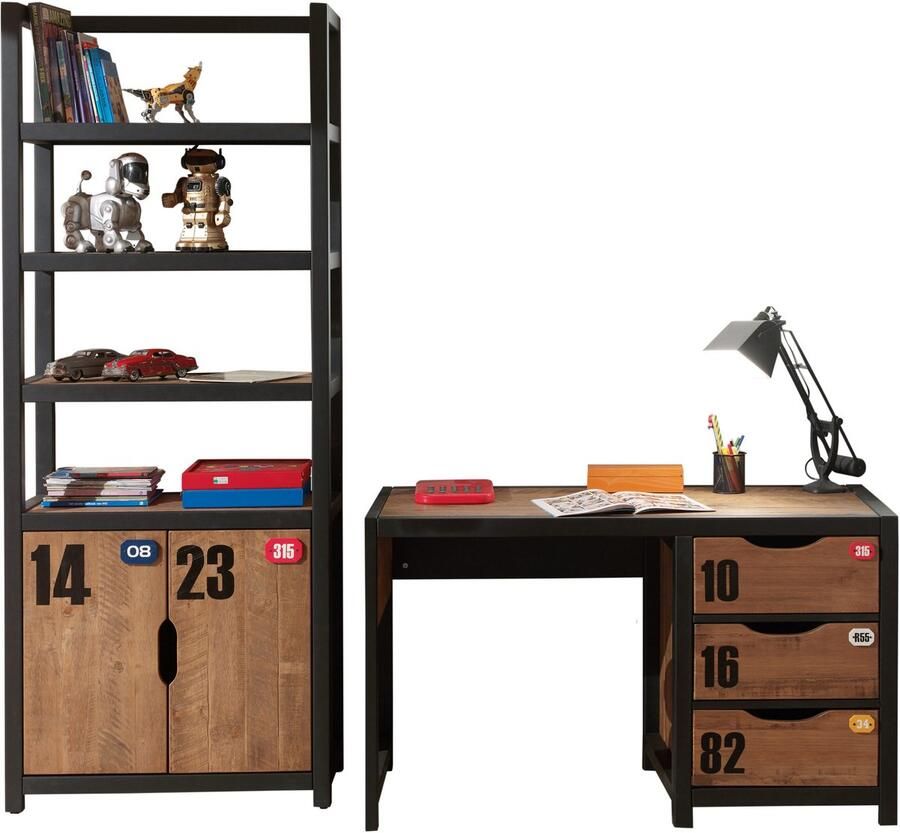 Vipack De ALEX-combinatie bestaat uit een bibliotheek en een bureau - Foto 2