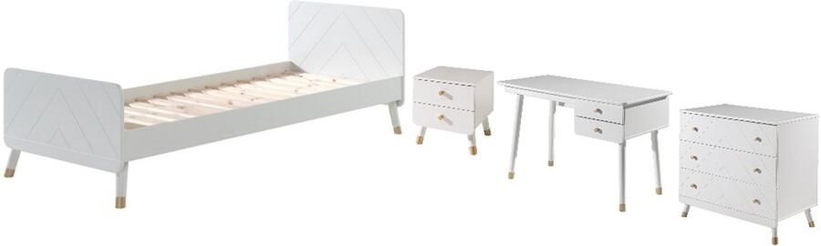Vipack Deze BILLY-combinatie bestaat uit het witte BILLY-bed (90x200cm) de witte nachttafel het bureau en de kommode - Foto 2