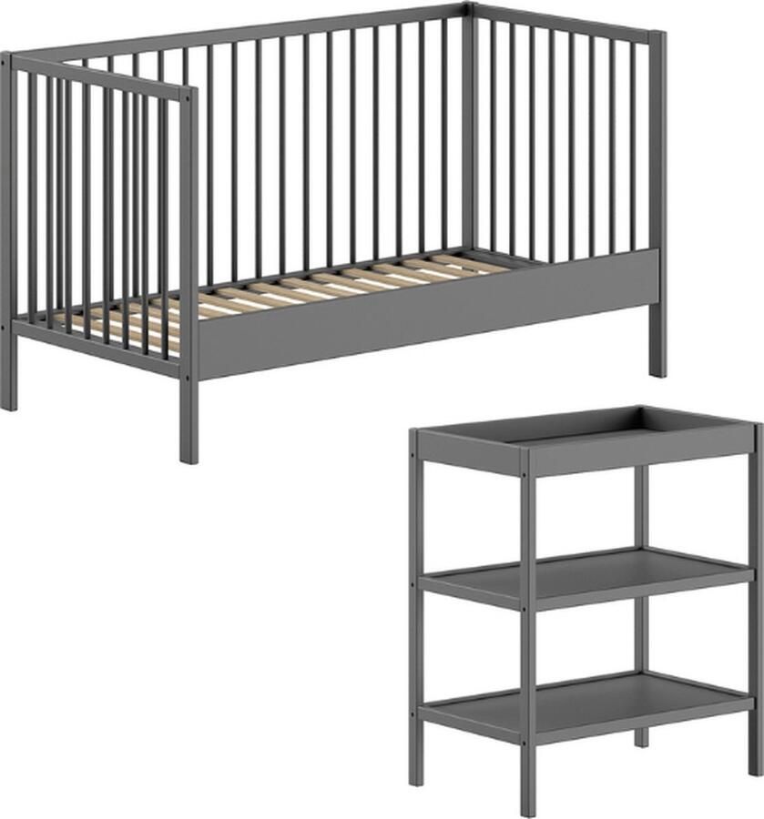 Vipack Babymeubelset Dino is het ideale startpakket voor uw kind van massief beukenhout (2-delig)