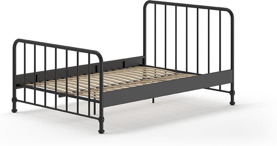 Vipack EMOB Twijfelaar Bronxx metaal 140x200 mat zwart Metalen tweepersoonsbedden Zwart Metaal Metalen tweepersoonsbedden Tweepersoons Normaal bed Op voorraad - Foto 8