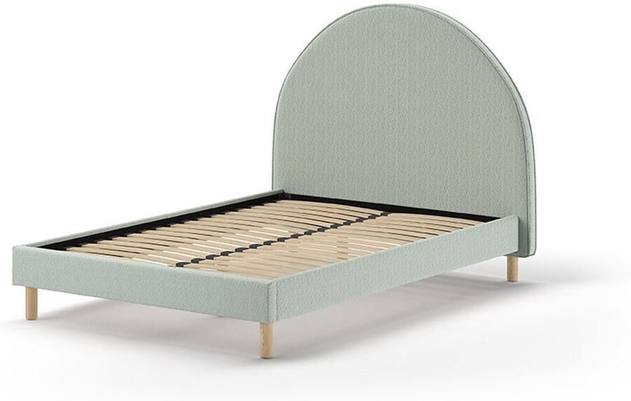 Vipack EMOB Gestoffeerd bed Maeva 140x200cm groene bouclé stof Gestoffeerde tweepersoonsbedden Groen Textiel Gestoffeerde tweepersoonsbedden Tweepersoons Normaal bed Op voorraad - Foto 10