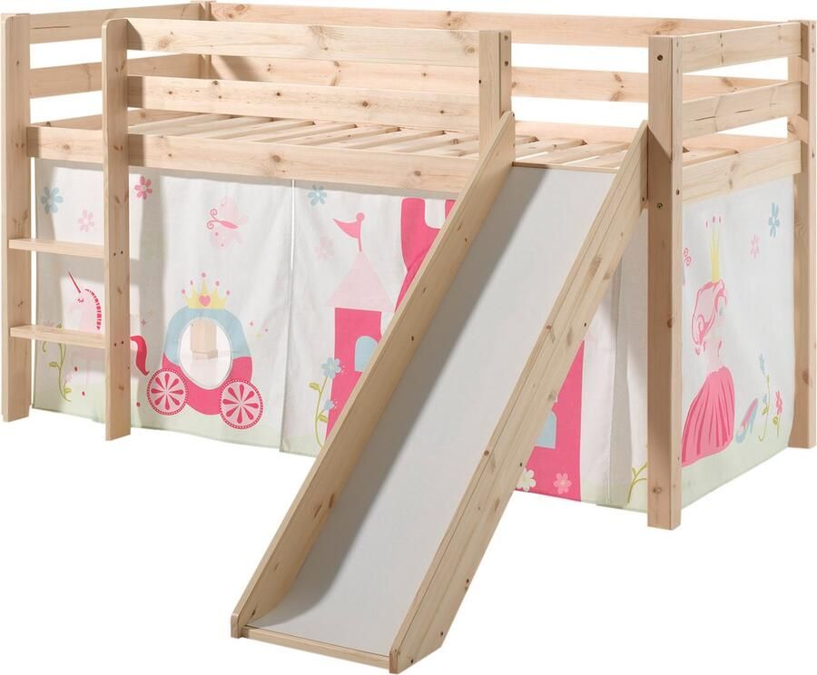 Vipack Hoogslaper Pino speelbed massief dennenhout stevig gebouwd 3 corpuskleuren om uit te kiezen