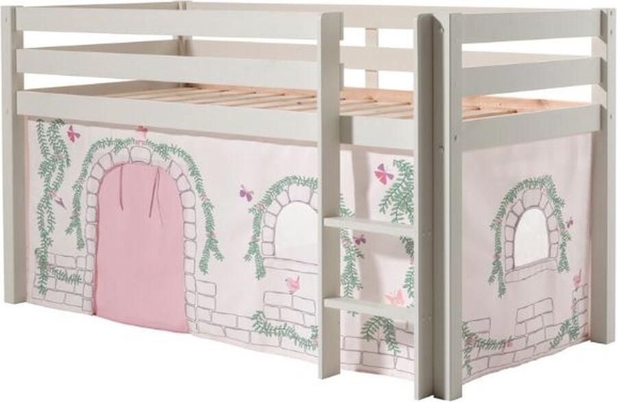 Vipack Halfhoogslaper Charlotte met bedtent Birdy 90x200 Wit - Foto 3