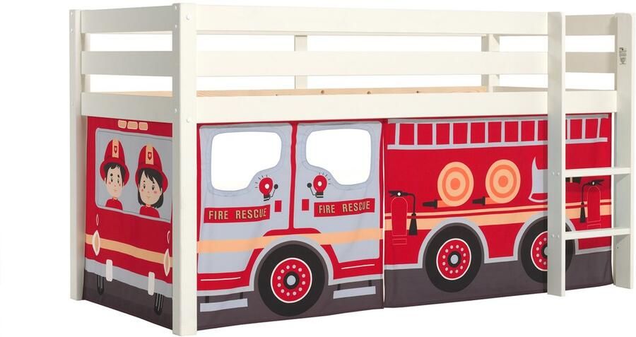 Vipack Speelbed Pino massief dennenhout met lattenbodem en textielset gemaakt in Europa - Foto 5