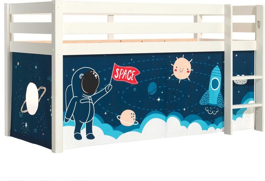 Vipack Speelbed Pino massief dennenhout met lattenbodem en textielset gemaakt in Europa - Foto 2