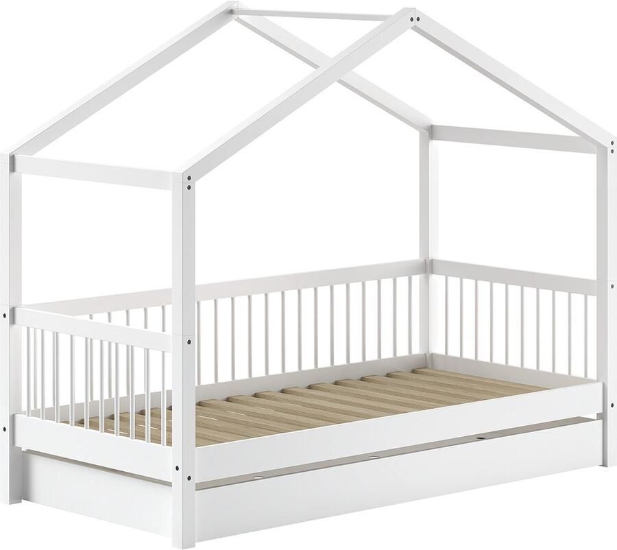 Vipack Huisbed Forrest 90x200 met rolbed Wit