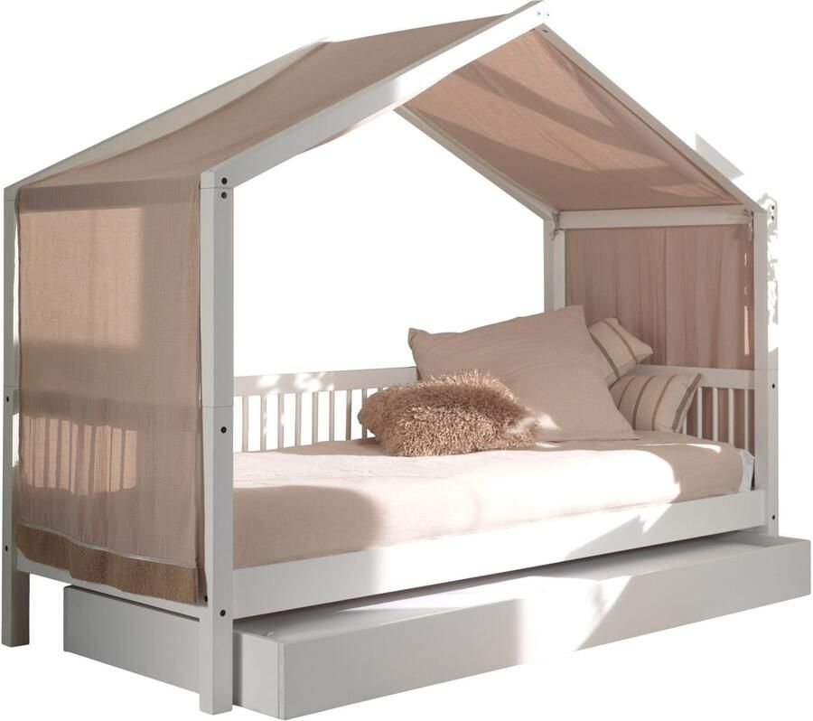 Vipack Huisbed Forrest met rolbed en bedtent 90x200 Wit