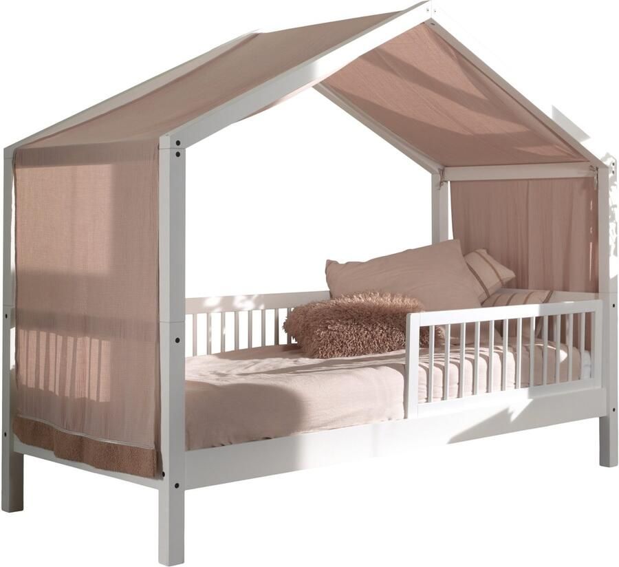 Vipack Huisbed Forrest met uitvalbeveiliging en bedtent 90x200 Wit