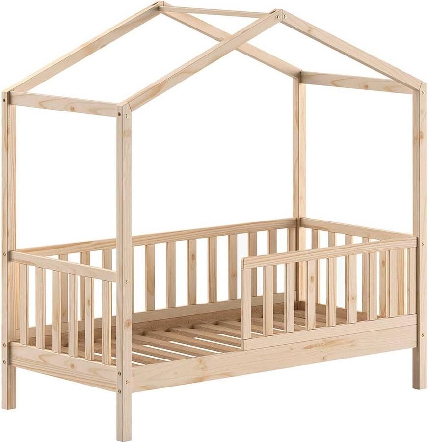 Vipack EMOB Kinderbed Dallas 70x140 cm antraciet massief grenen Kinderbedden met uitvalbeveiliging Antraciet Hout Kinderbedden met uitvalbeveiliging Eenpersoons Normaal bed Op voorraad - Foto 2