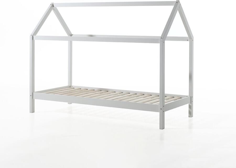 Vipack Kinderbed Dallas 90x200cm Kajuitbed Bed met Dak Peuterbed Ledikant Bedframe Wit - Foto 2