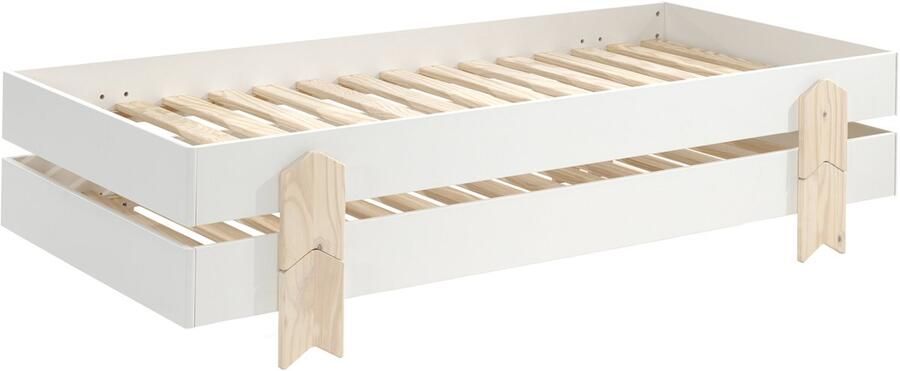 Vipack Kinderledikant Modulo Tienerbed 1-persoons stapelbed met poten in pijl-look - Foto 7