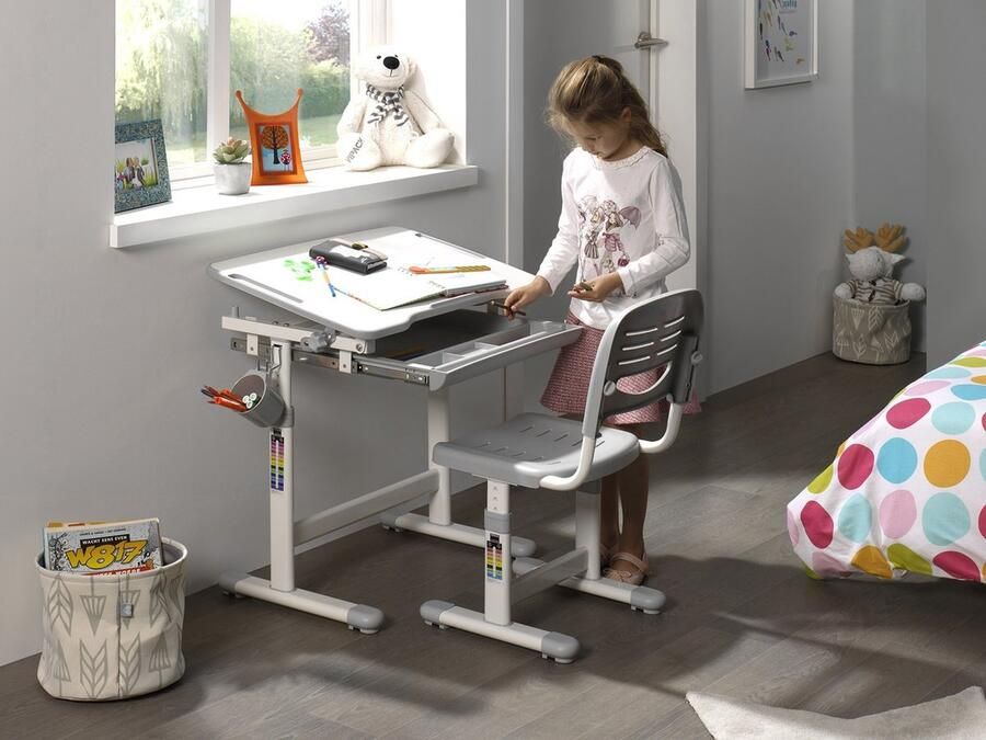 Vipack Kinderbureau Comfortline Scholierenbureau ergonomisch in hoogte verstelbaar met bergruimte in verschillende kleuren (set) - Foto 5