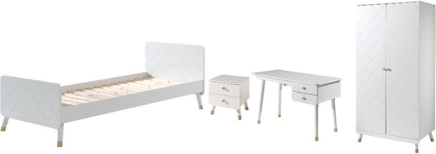 Vipack Deze BILLY-combinatie bestaat uit het witte BILLY-bed (90x200cm) de witte nachttafel de 2-deurs kleerkast en het witte bureau - Foto 2