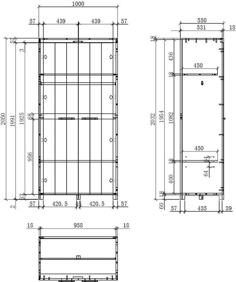 Vipack Kledingkast Ruime 2-deurs kledingkast in landhuis-look 2 vakken