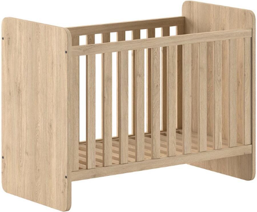 Vipack EMOB Meegroeibed Sammie 60x120cm 90x200cm eikdecor Babykamer Bruin Melamine; Spaanplaat Babykamer Eenpersoons Normaal bed Op voorraad