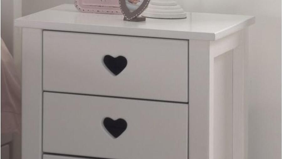 Vipack Nachtkastje Amori inclusief 2 lades met nostalgische hartlook Lades bieden opbergruimte rechts of links van het bed te plaatsen - Foto 9