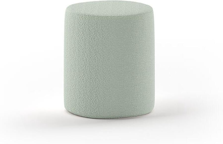 Vipack Hocker Moon hocker in rond met fluffy bouclé stof als zitje of nachtkastje ∅ 41 cm bouclé stof in 4 kleuren - Foto 7