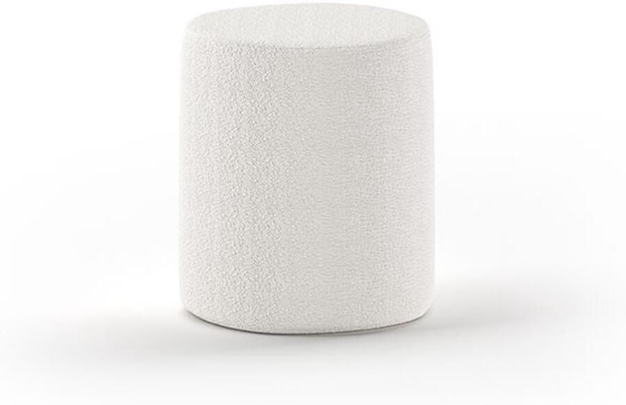 Vipack Hocker Moon hocker in rond met fluffy bouclé stof als zitje of nachtkastje ∅ 41 cm bouclé stof in 4 kleuren - Foto 7