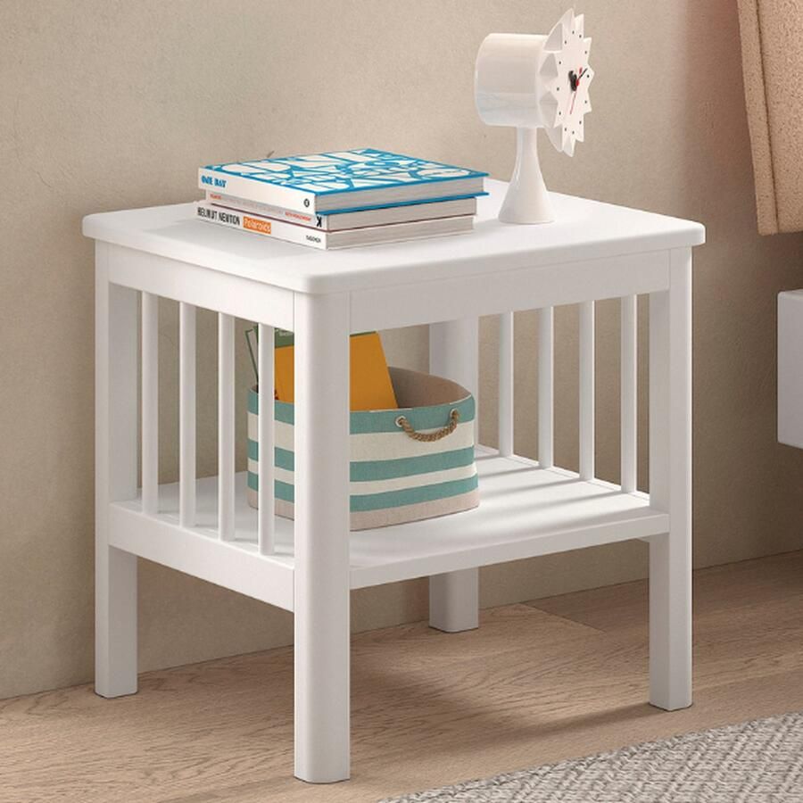 Vipack Nachttafeltje Forrest met legplank massief beukenhout wit - Foto 2