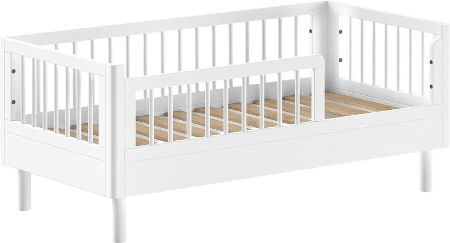 Vipack EMOB Peuterbed Forrest 70x140cm massief beukenhout wit Babykamer Wit Hout Babykamer Eenpersoons Normaal bed Op voorraad