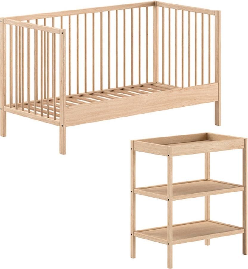 Vipack Babymeubelset Dino is het ideale startpakket voor uw kind van massief beukenhout (2-delig)