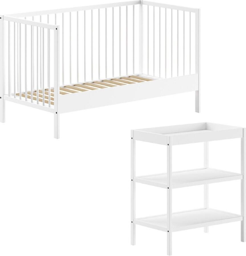 Vipack Babymeubelset Dino is het ideale startpakket voor uw kind van massief beukenhout (2-delig)