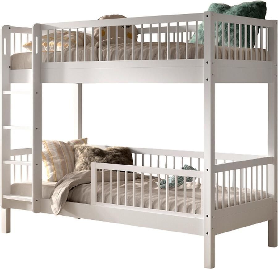 Vipack Stapelbed Forrest met bedhekje 90x200 Wit