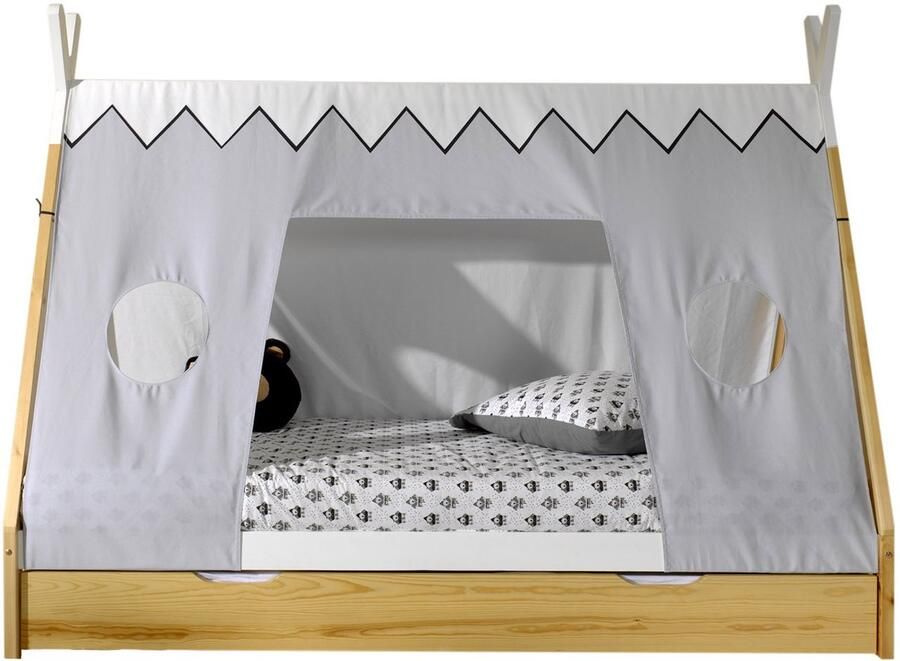 Vipack Kinderledikant Tipi met lattenrol en tentdak naar keuze met lade - Foto 6