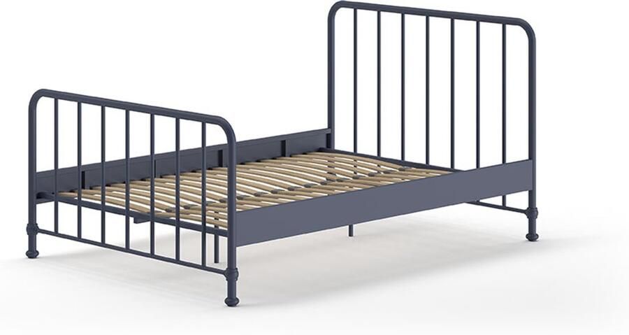Vipack EMOB Twijfelaar Bronxx metaal 140x200 mat blauw denim Metalen tweepersoonsbedden Blauw Metaal Metalen tweepersoonsbedden Tweepersoons Normaal bed Op voorraad - Foto 14
