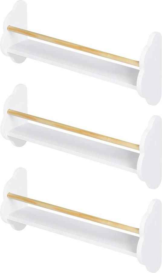 VirtuQuality 3 Stuks Set Witte Kinderboekenkasten Wandplanken Boekopslag Voor Baby- & Speelkamer Organisator Huisdecoratie Wit