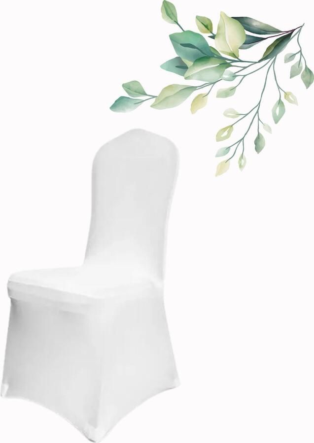 VirtuQuality Stoelbekleding Spandex Stretch Hoes Set van 50 Stuks Wit Universele Stoelhoes voor Feestzaal bruiloft decoratie