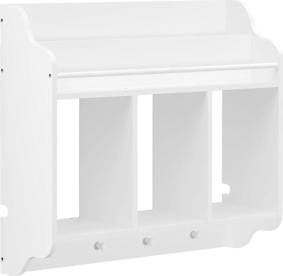 VirtuQuality Zwevende Kinderboekenkast Wit Hangende Wandplank Kinderkamer Opbergrek Boeken Kleuterschool Decoratief & Praktisch