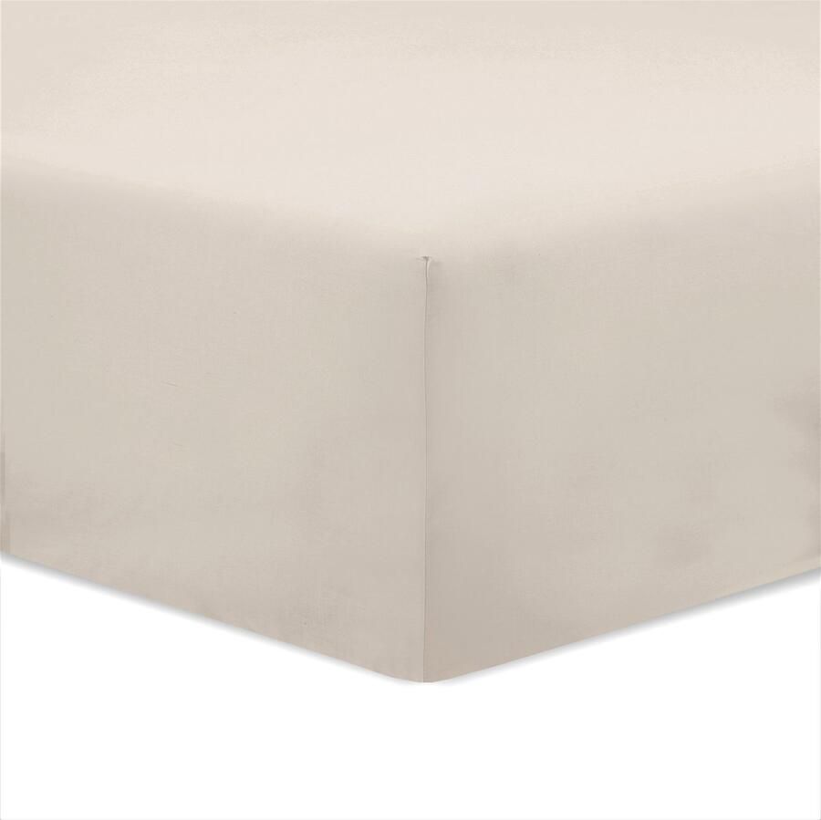 VISION home VISION Hoeslaken 100% katoen 200 x 200 cm met ruime hoek van 30cm Geschikt voor boxspring matras Beige Oekotex gecertificeerd - Foto 2