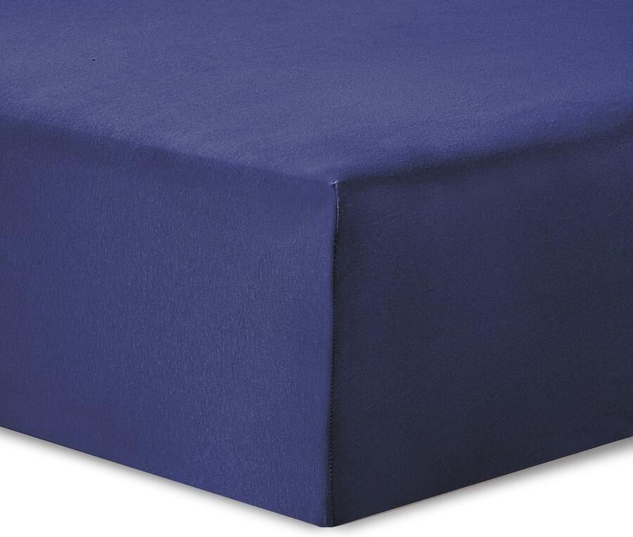 VISION home VISION Hoeslaken Jersey katoen: Zacht rekbaar en perfecte pasvorm 140 x 200cm met 30cm hoekhoogte Geschikt voor boxspring matras marine blauw 100% katoen Jersey Oekotex gecertificeerd