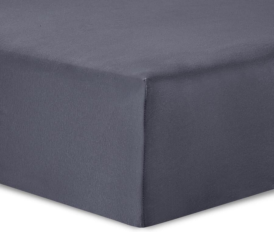 VISION home VISION Hoeslaken Jersey katoen: Zacht rekbaar en strijkvrij 180 x 200cm met 30cm hoekhoogte Geschikt voor boxspring matras Donkergrijs 100% katoen Jersey Oekotex gecertificeerd