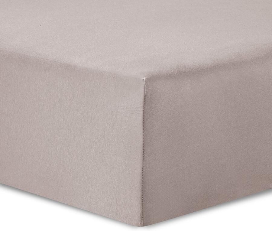 VISION home VISION Hoeslaken Jersey katoen: Zacht rekbaar en strijkvrij 200 x 200cm met 30cm hoekhoogte Geschikt voor boxspring matras Beige 100% katoen Jersey Oekotex gecertificeerd