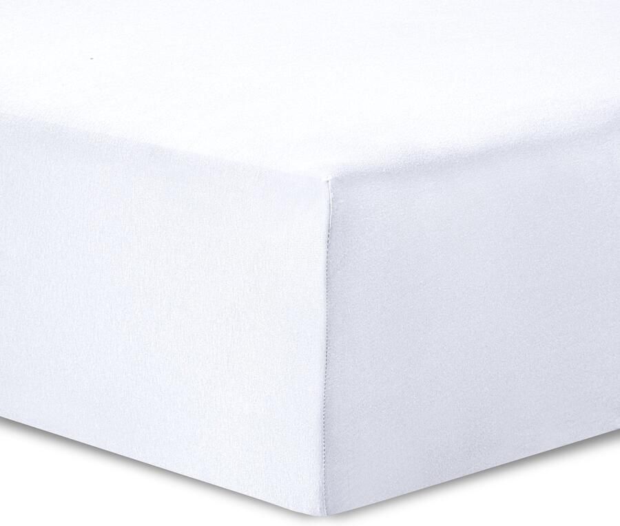 VISION home VISION Hoeslaken Jersey katoen Zacht rekbaar en strijkvrij 180 x 200cm met 30cm hoekhoogte Geschikt voor boxspring matras Wit 100% katoen Jersey Oekotex gecertificeerd