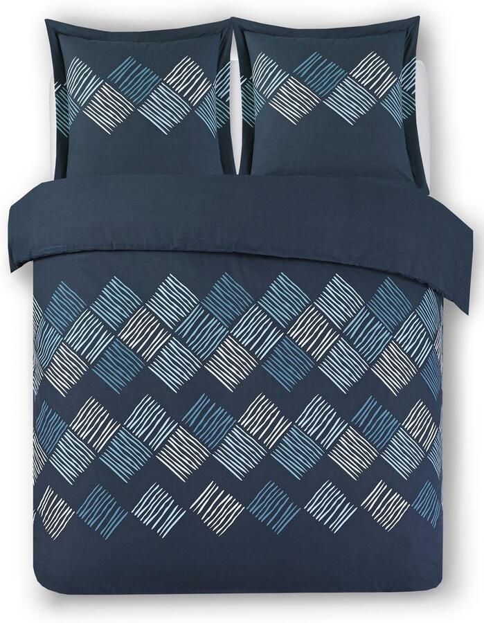 VISION home Vision Nora Dekbedovertrek 200 x 200cm met 2 slopen tweepersoonsbed 100% Katoen