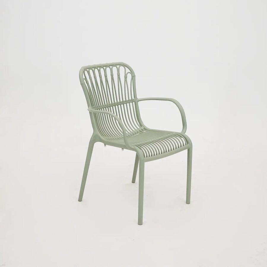 VITA tuinmeubelen Stapelstoel Vita Madrid vergrijsd groen