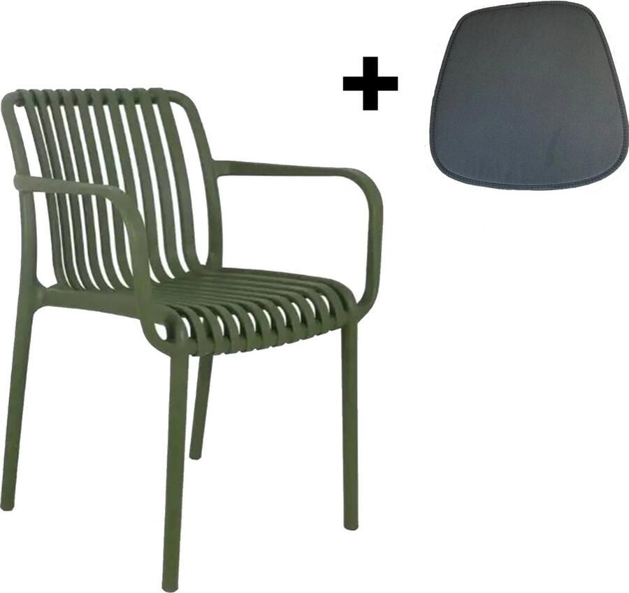 VITA Porto stapelstoel groen incl. zitkussen
