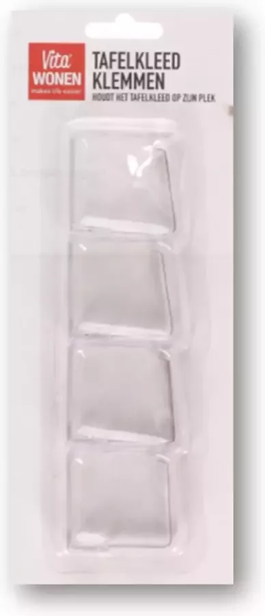 Vita Wonen Tafelkleed klemmen Houdt het tafelkleed op zijn plek Speciaal voor uw tafelkleed klemmen 4 stuks Briesje of windvlaag maakt niet meer uit met deze tafelklemmen